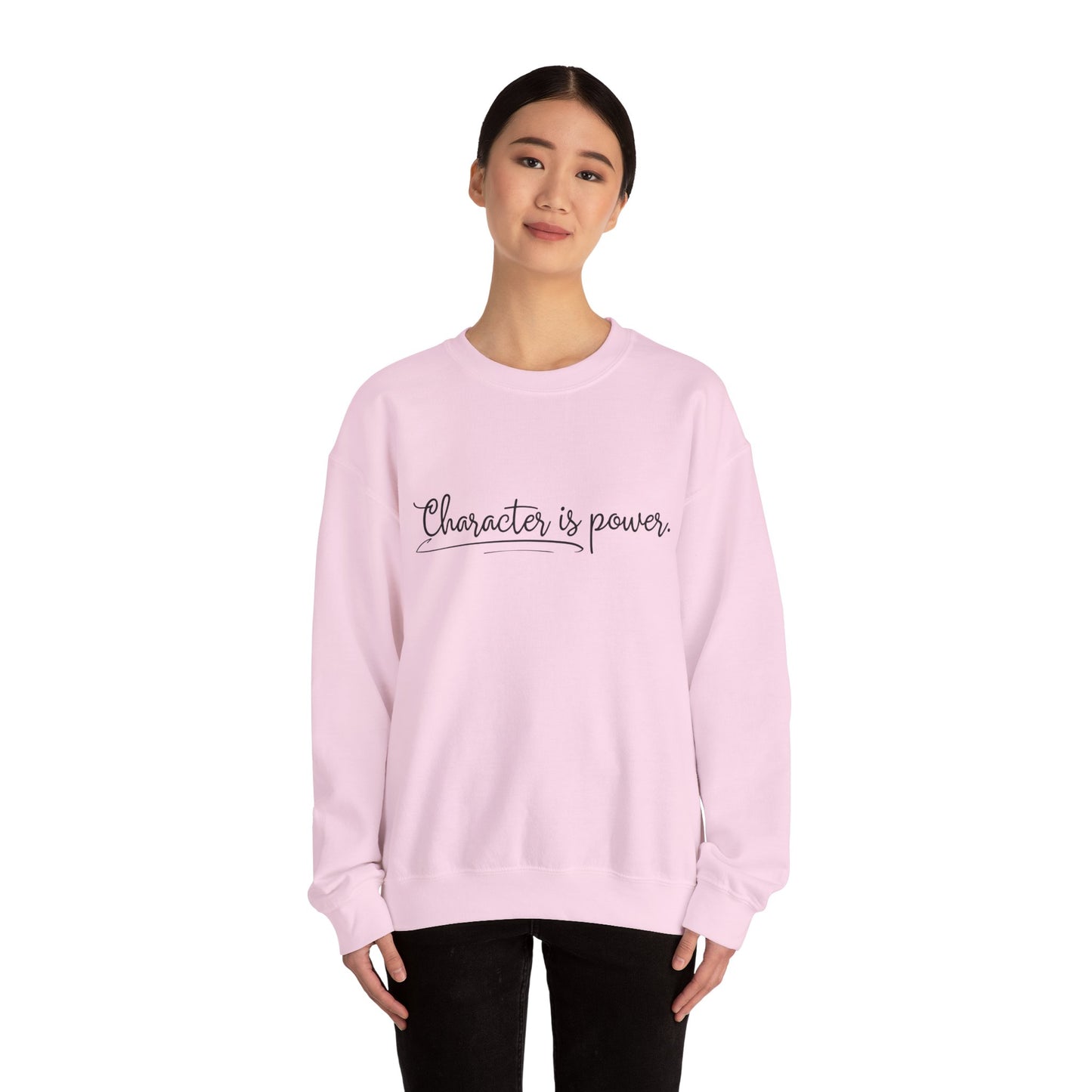Sweatshirt - 'Character is power' Pink & Blue