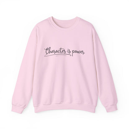 Sweatshirt - 'Character is power' Pink & Blue