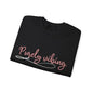 Inspirational Crewneck Sweatshirt - 'Purely Vibing' Black & Military Green