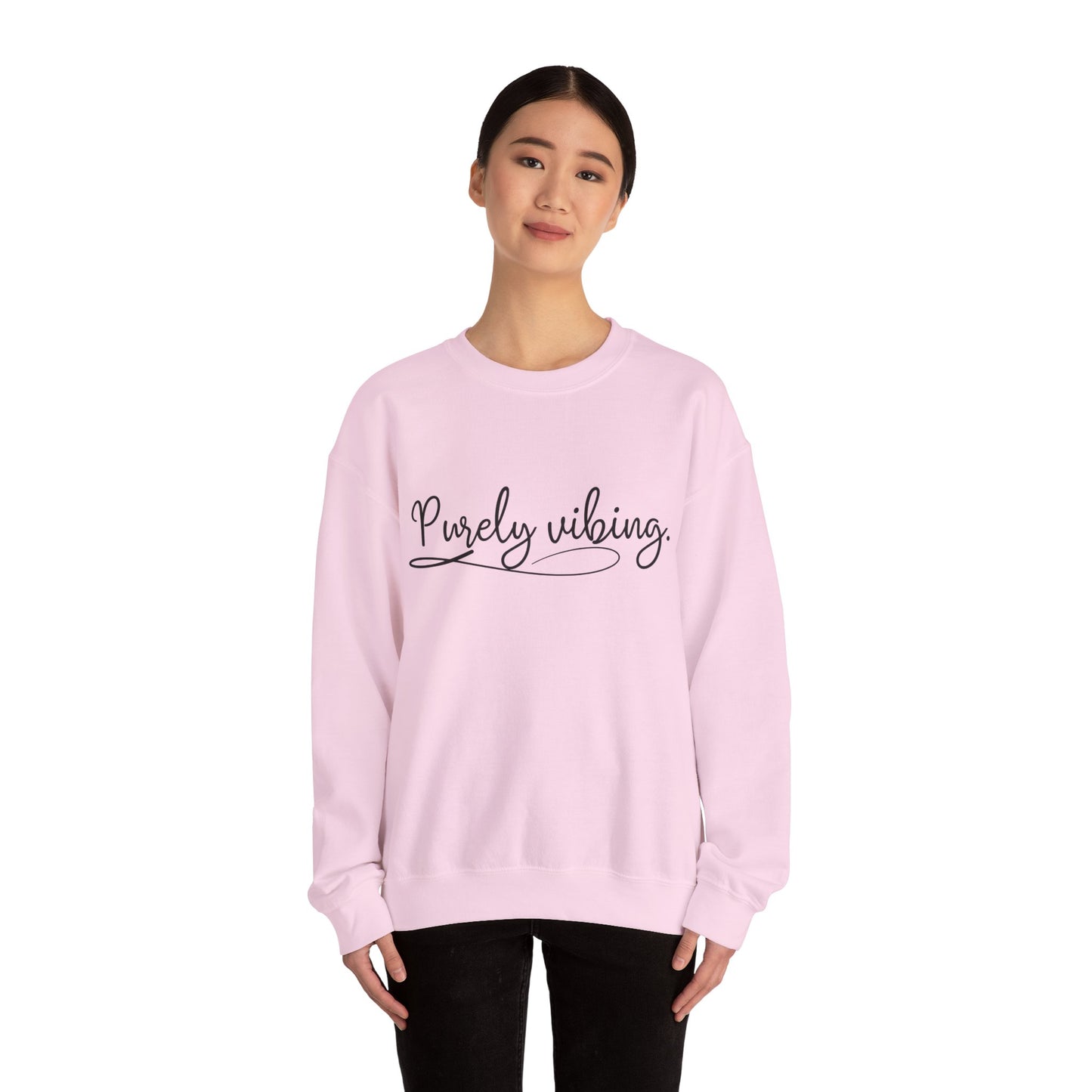 Sweatshirt - 'Purely Vibing' Pink & Blue