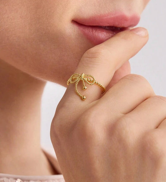 14K Gold Plated Twist Knot Ring