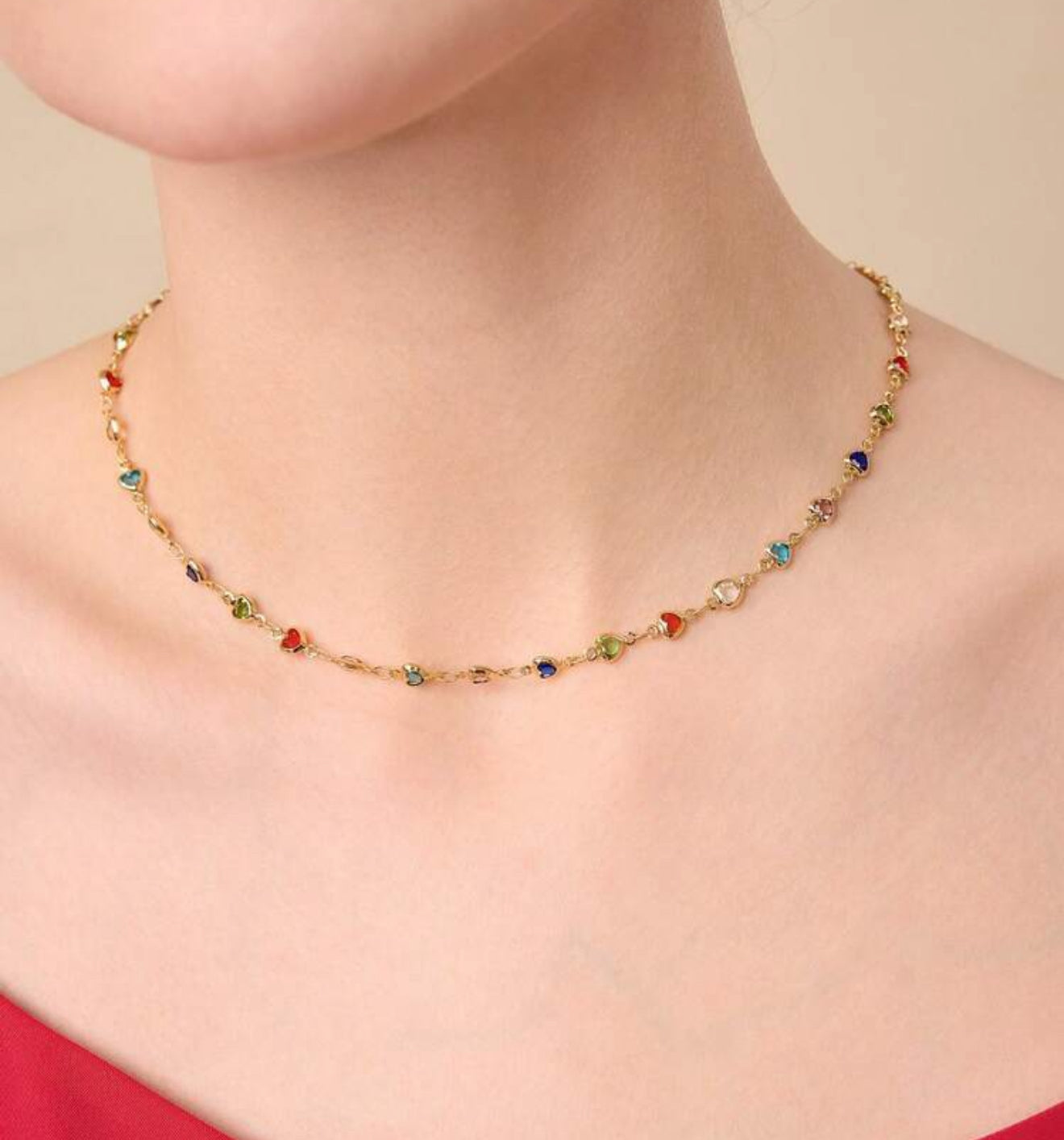 Delicate 18K Gold Plated Heart Necklace