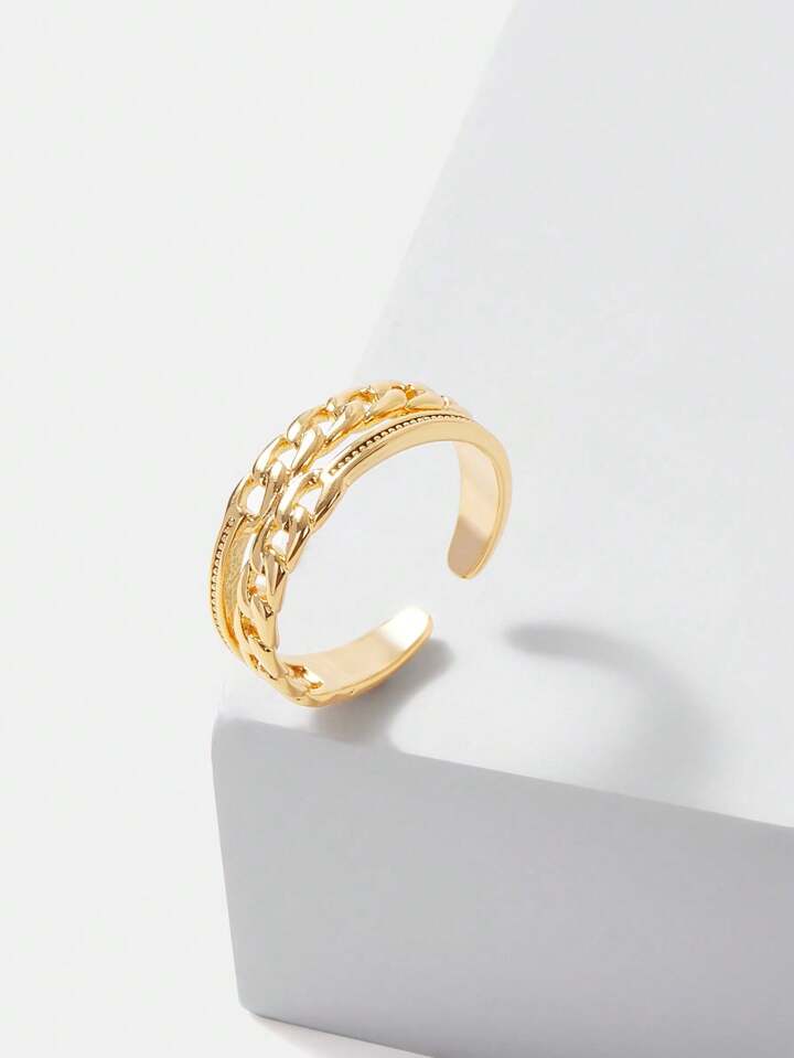 Chain Detail Gold Ring