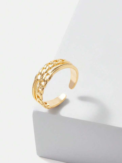 Chain Detail Gold Ring