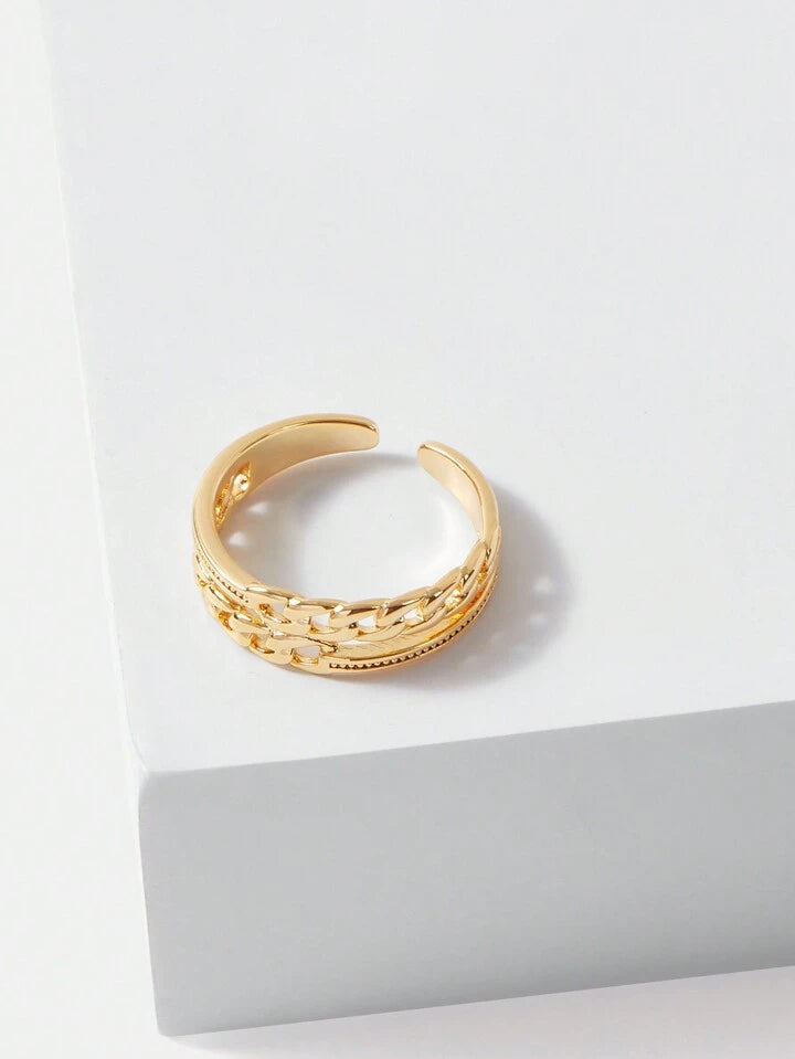 Chain Detail Gold Ring