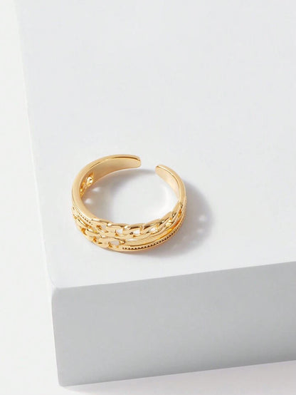 Chain Detail Gold Ring