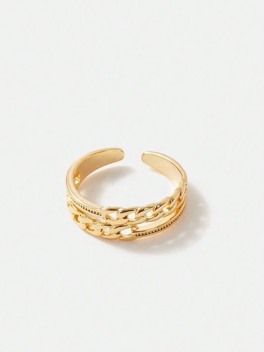 Chain Detail Gold Ring